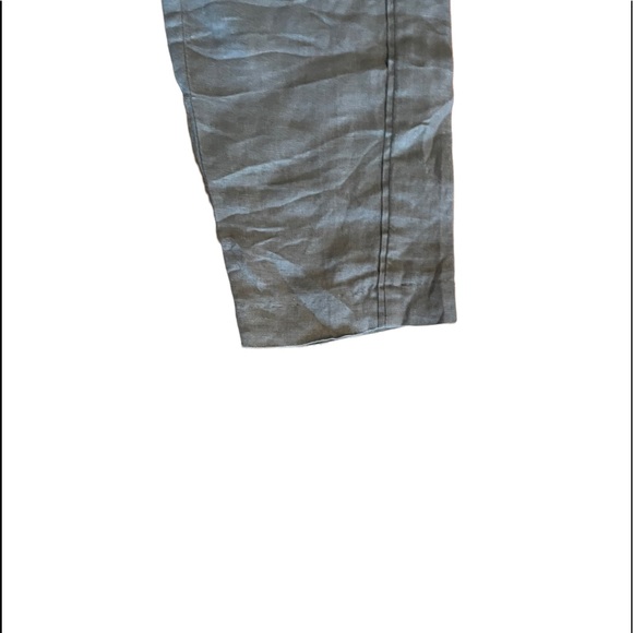 Ellen Tracy 100% linen grey pull on coastal gramma style minimalist pants medium - Picture 2 of 12